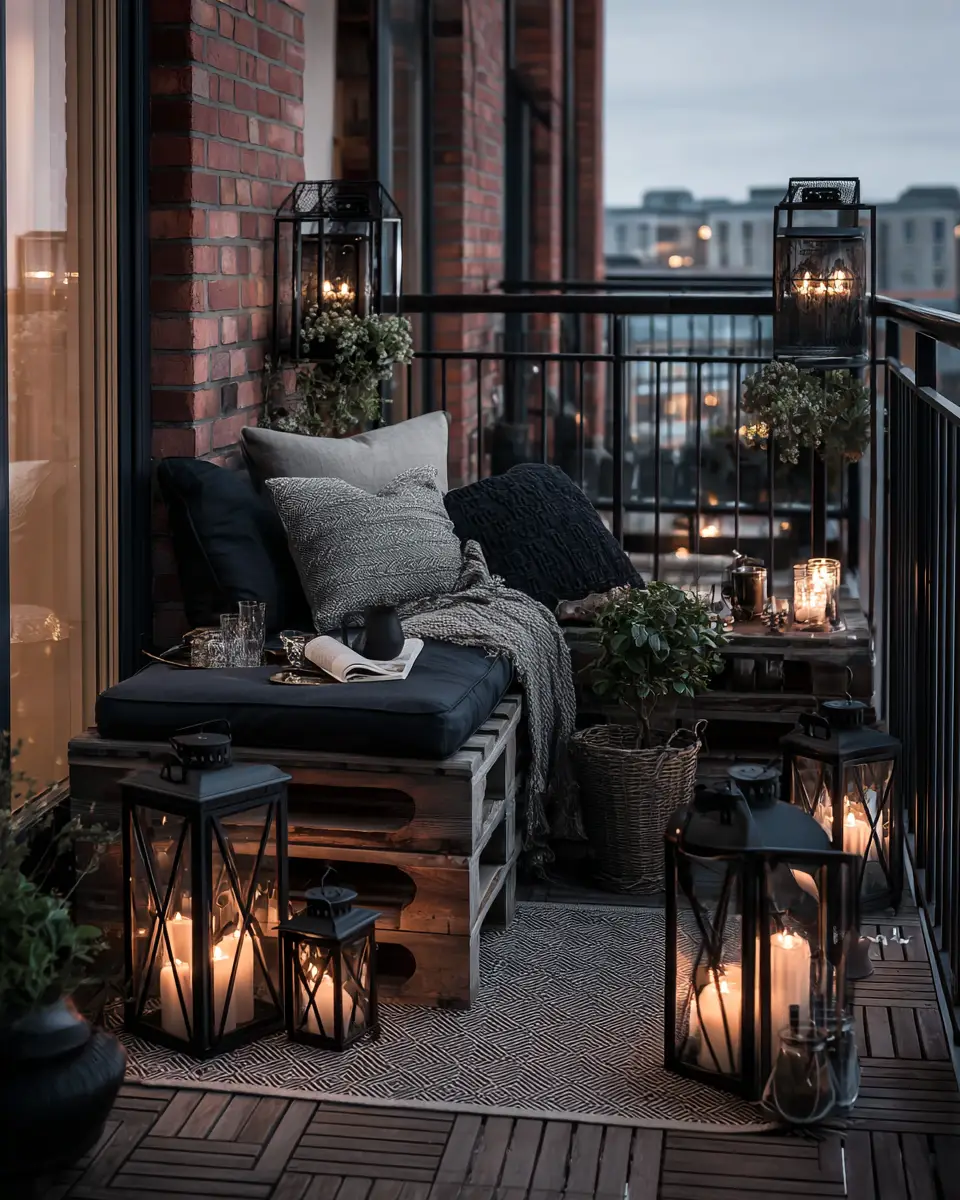 Black Industrial Balcony Decor Ideas