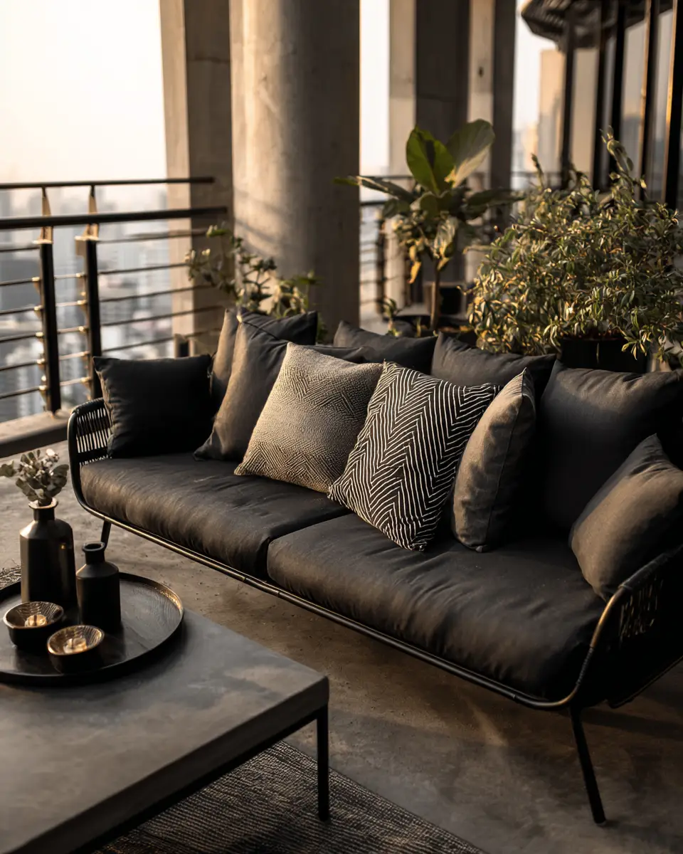 Black Industrial Balcony Decor Ideas