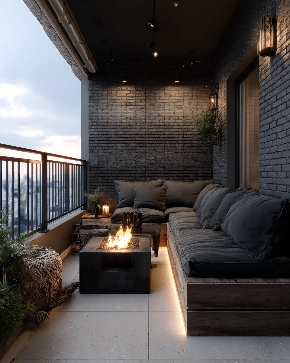 Black Industrial Balcony Decor Ideas