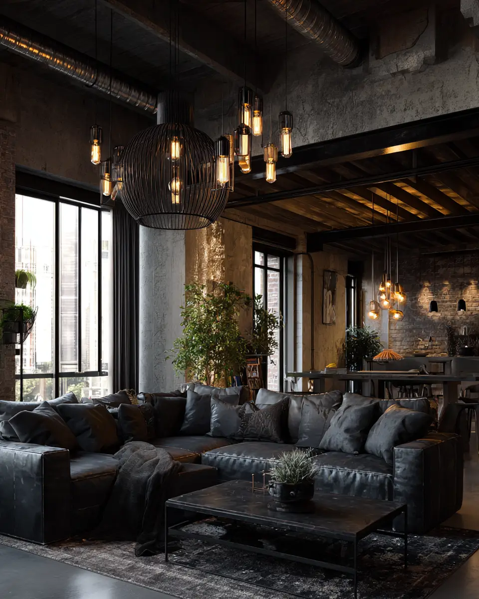 Black Industrial Balcony Decor Ideas