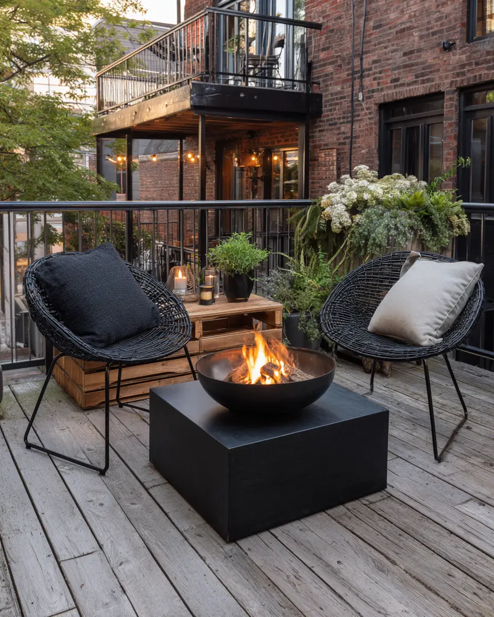 Black Industrial Balcony Decor Ideas