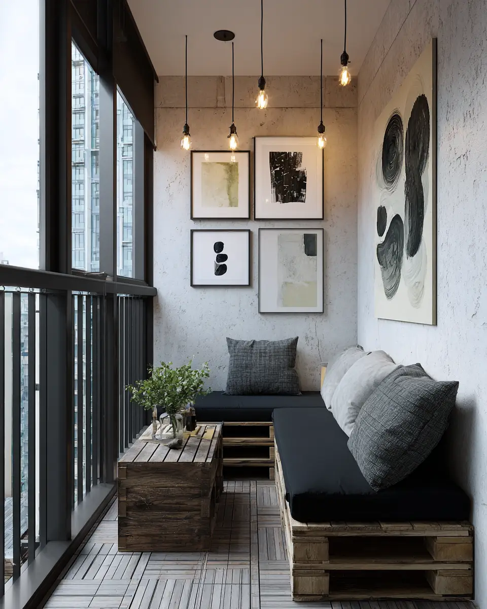 Black Industrial Balcony Decor Ideas