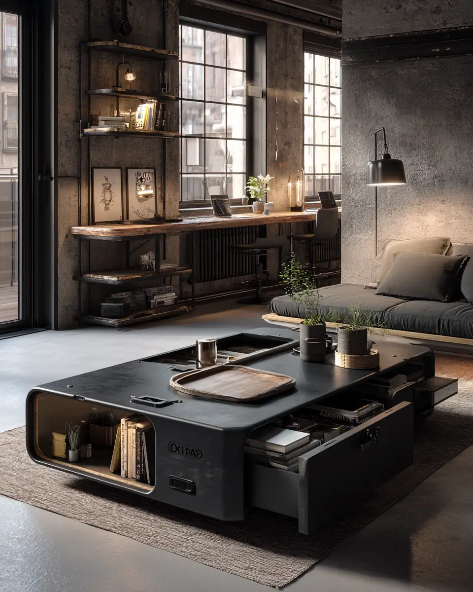 Black Industrial Balcony Decor Ideas