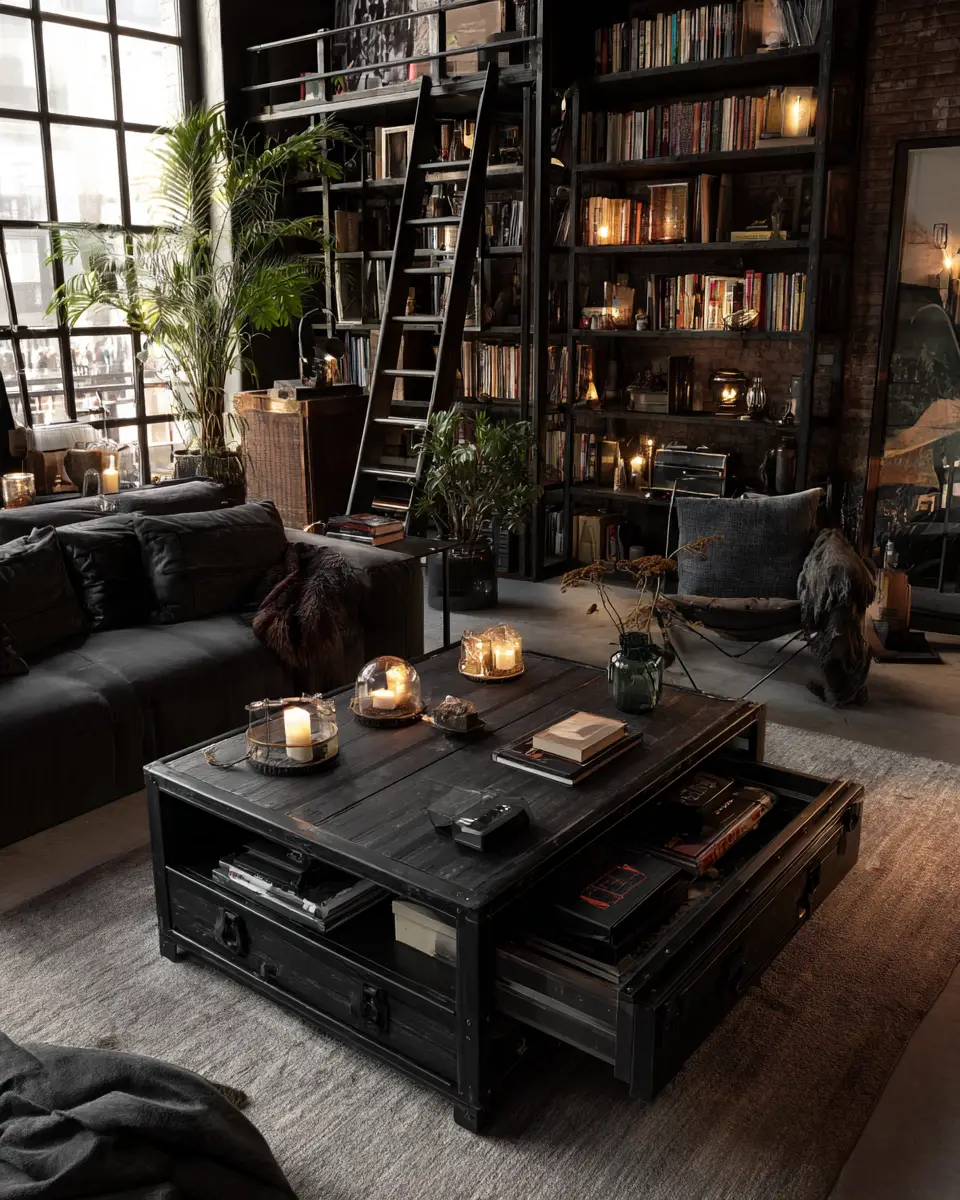 Black Industrial Balcony Decor Ideas