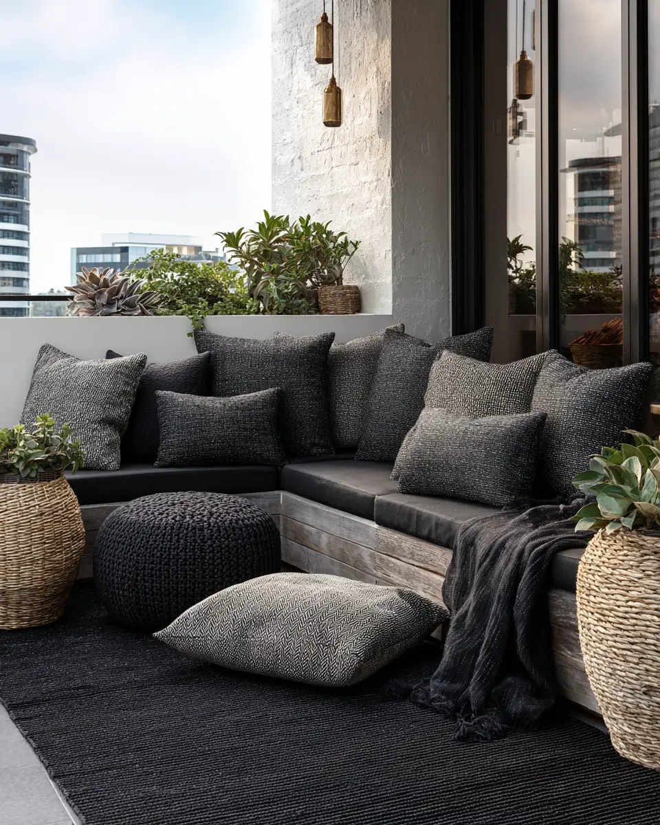 Black Industrial Balcony Decor Ideas