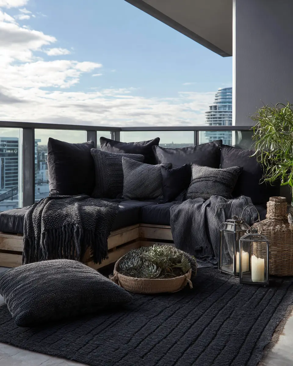 Black Industrial Balcony Decor Ideas