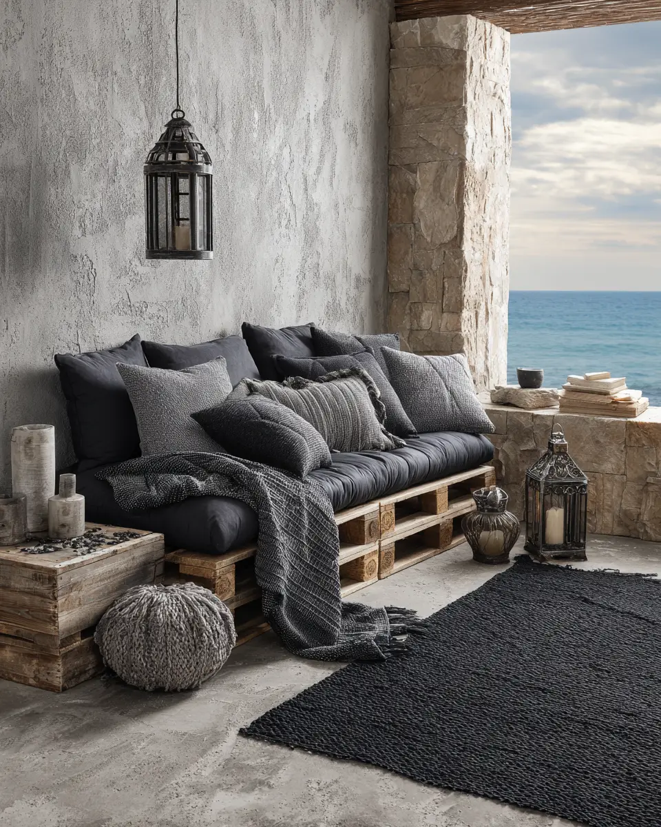 Black Industrial Balcony Decor Ideas