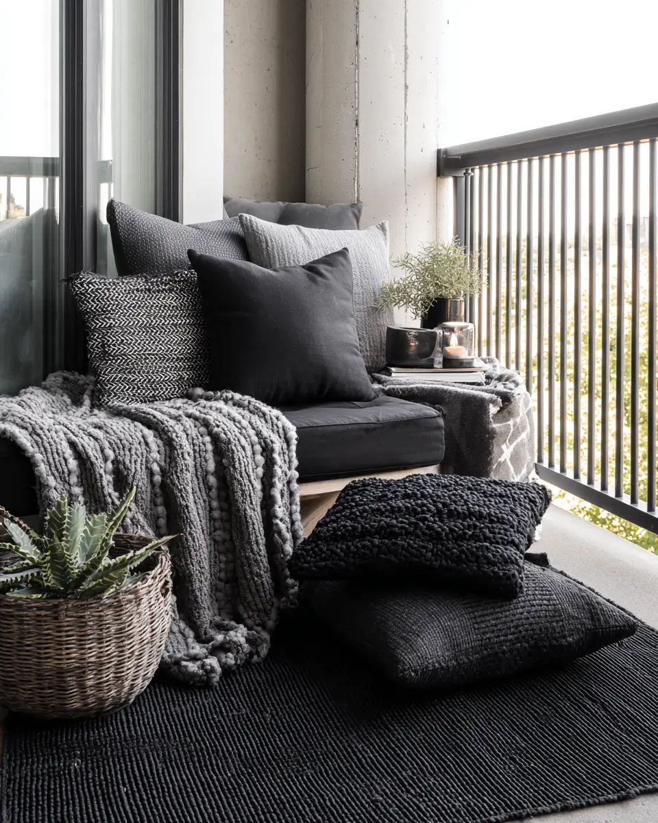 Black Industrial Balcony Decor Ideas