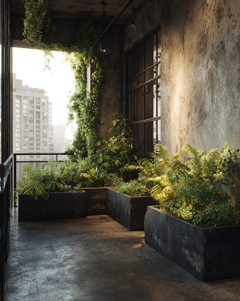 Black Industrial Balcony Decor Ideas