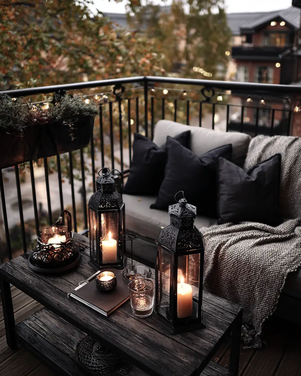 Black Industrial Balcony Decor Ideas