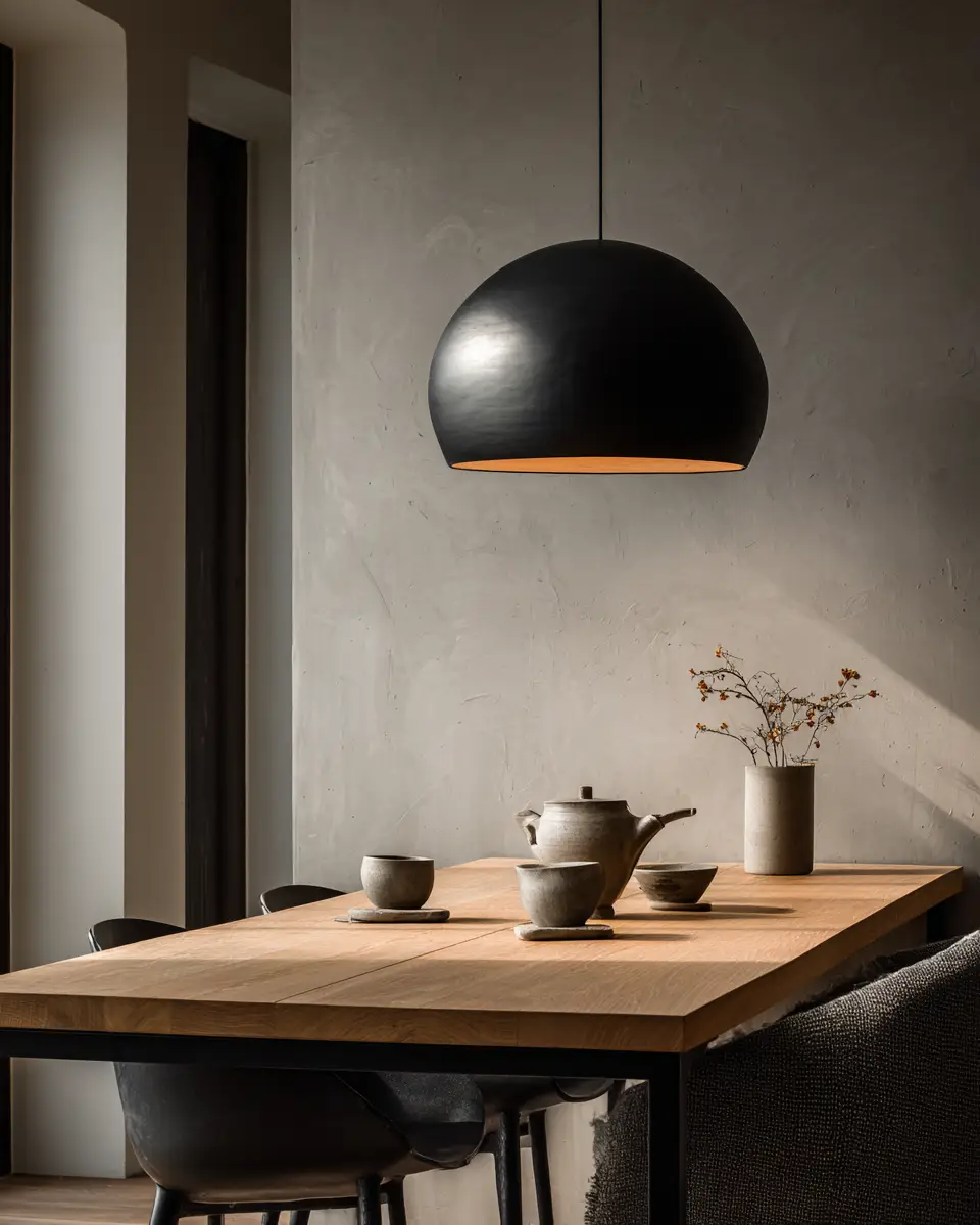 Black Japandi Dining Room Decor Ideas