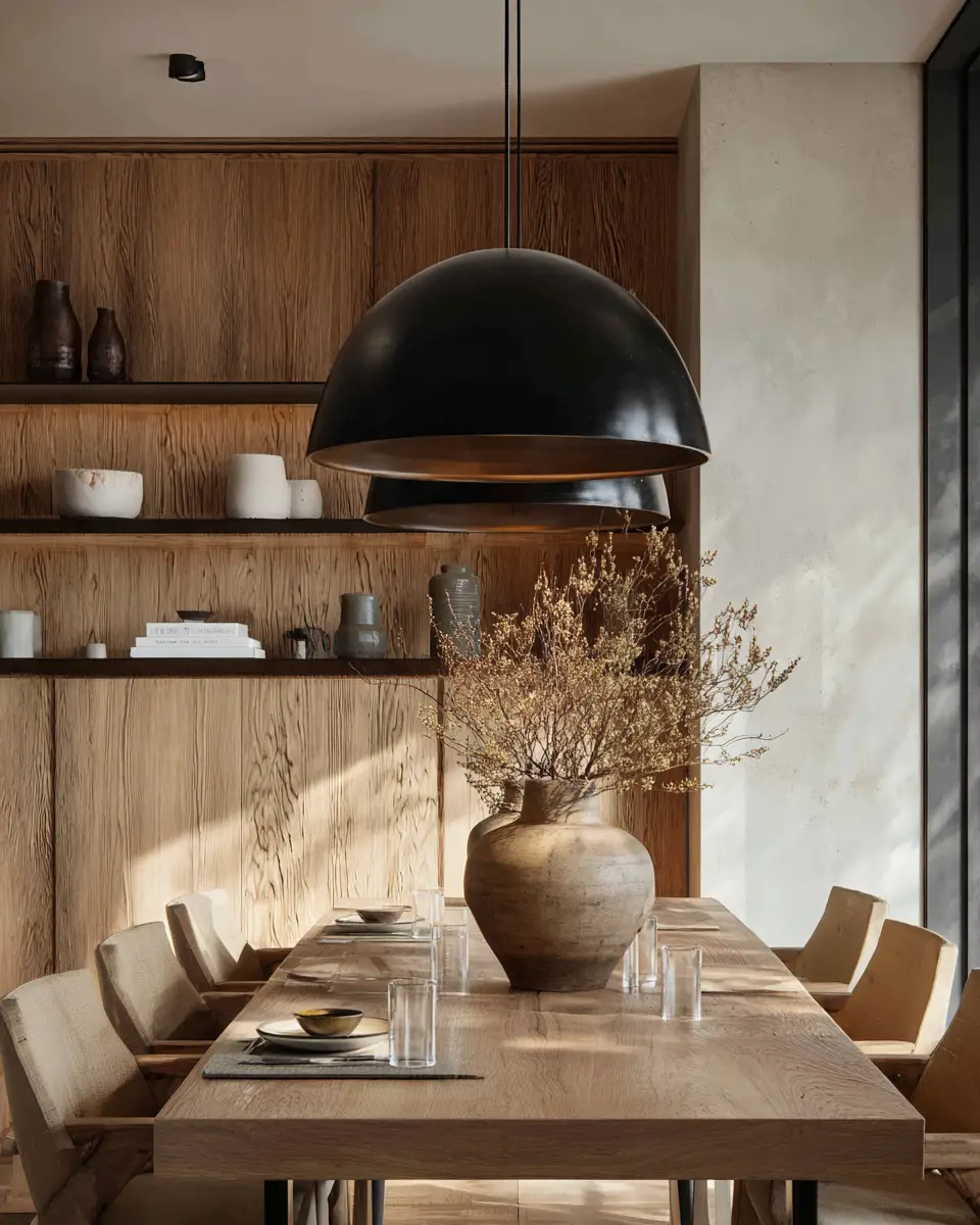 Black Japandi Dining Room Decor Ideas