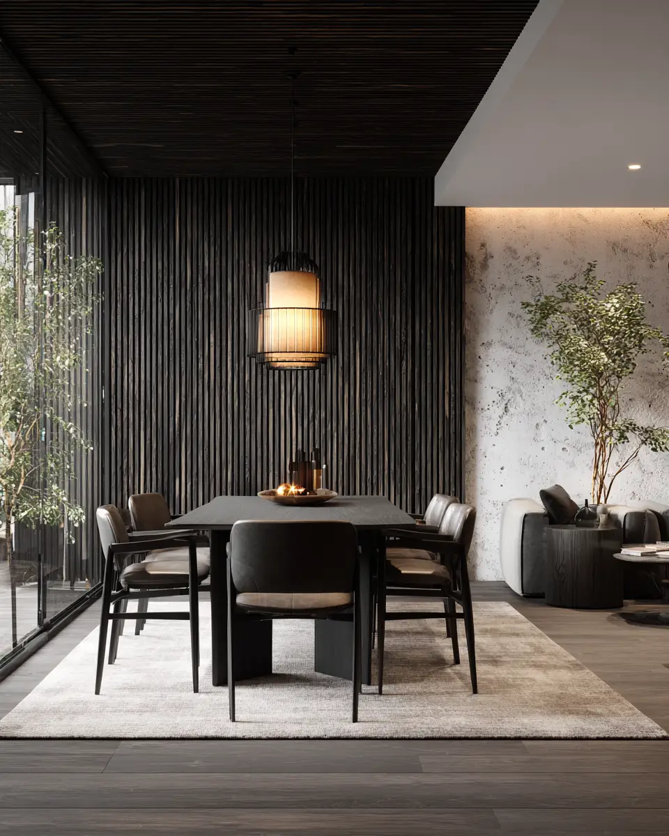 Black Japandi Dining Room Decor Ideas