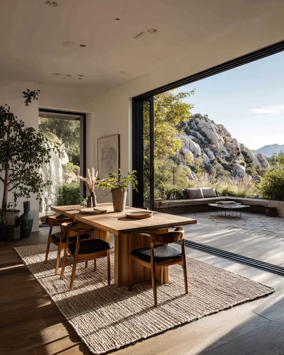 Black Japandi Dining Room Decor Ideas