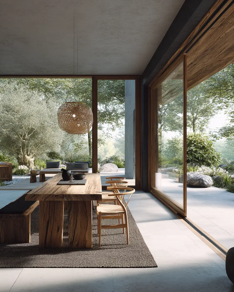 Black Japandi Dining Room Decor Ideas