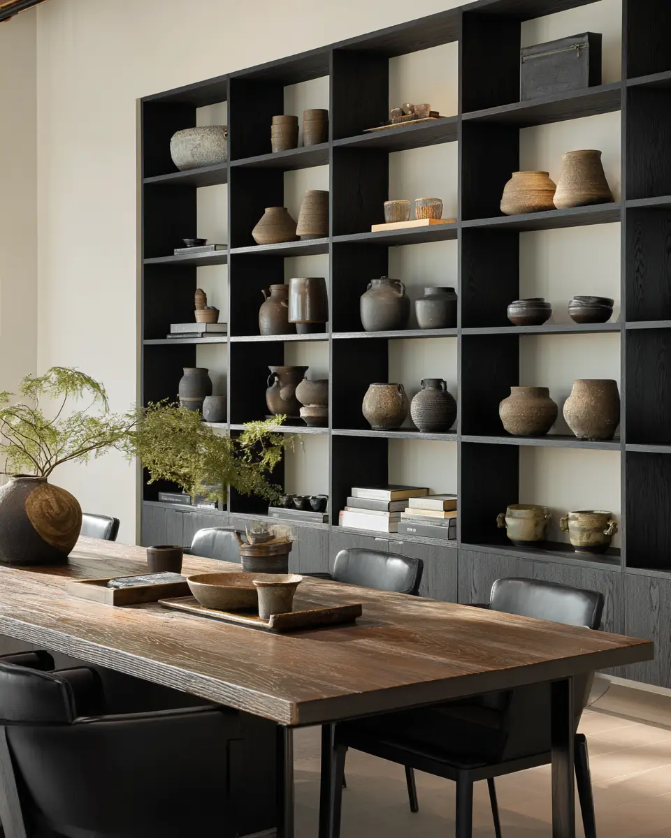 Black Japandi Dining Room Decor Ideas