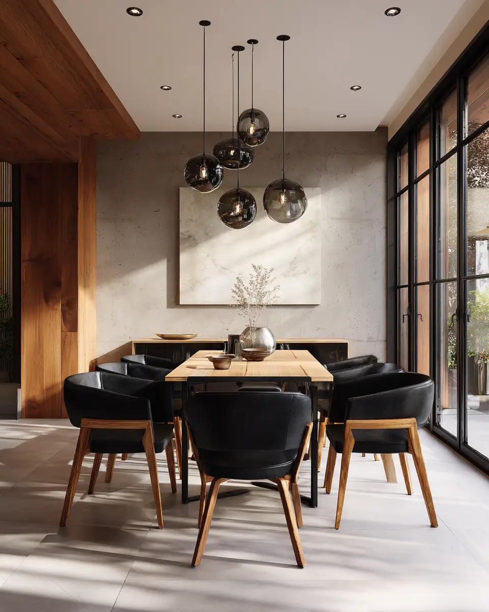 Black Japandi Dining Room Decor Ideas