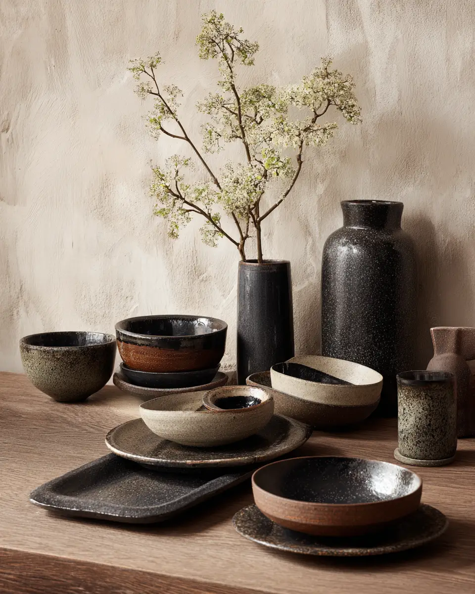 Black Japandi Dining Room Decor Ideas