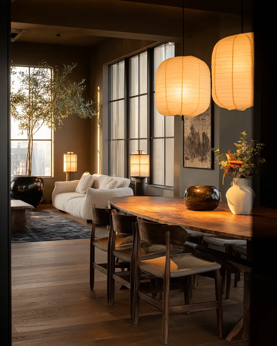 Black Japandi Dining Room Decor Ideas