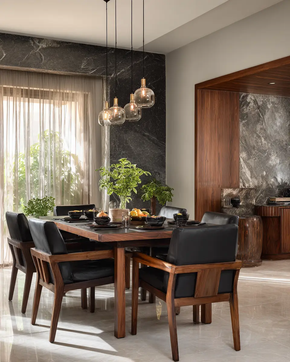 Black Japandi Dining Room Decor Ideas