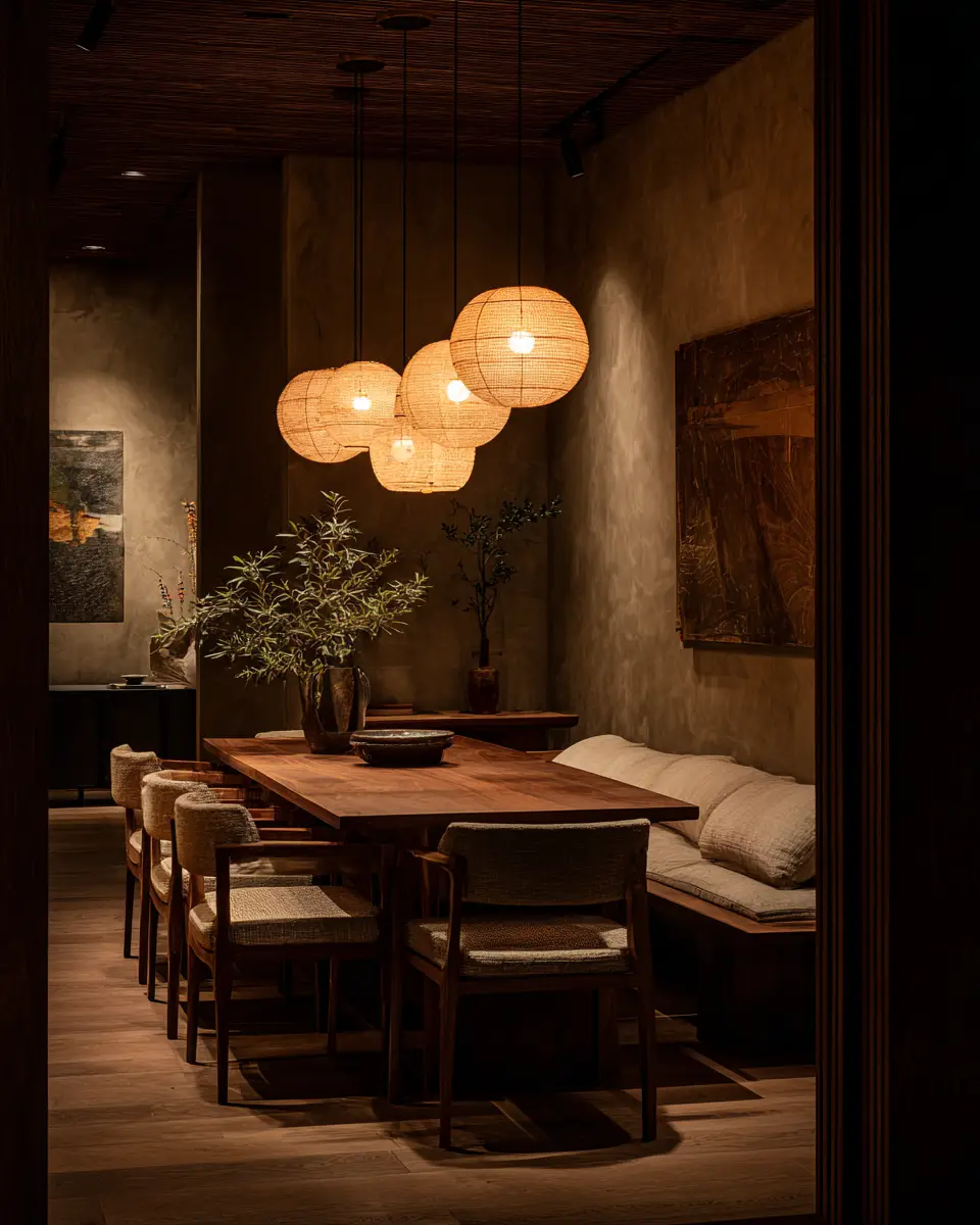 Black Japandi Dining Room Decor Ideas