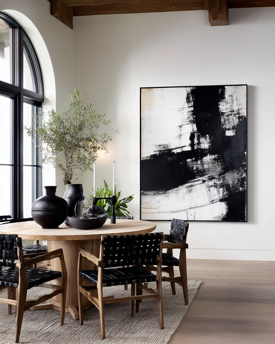 Black Japandi Dining Room Decor Ideas