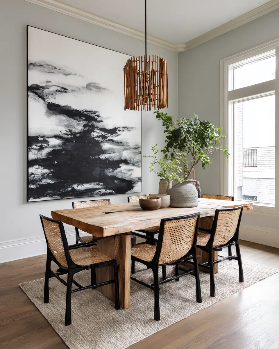 Black Japandi Dining Room Decor Ideas