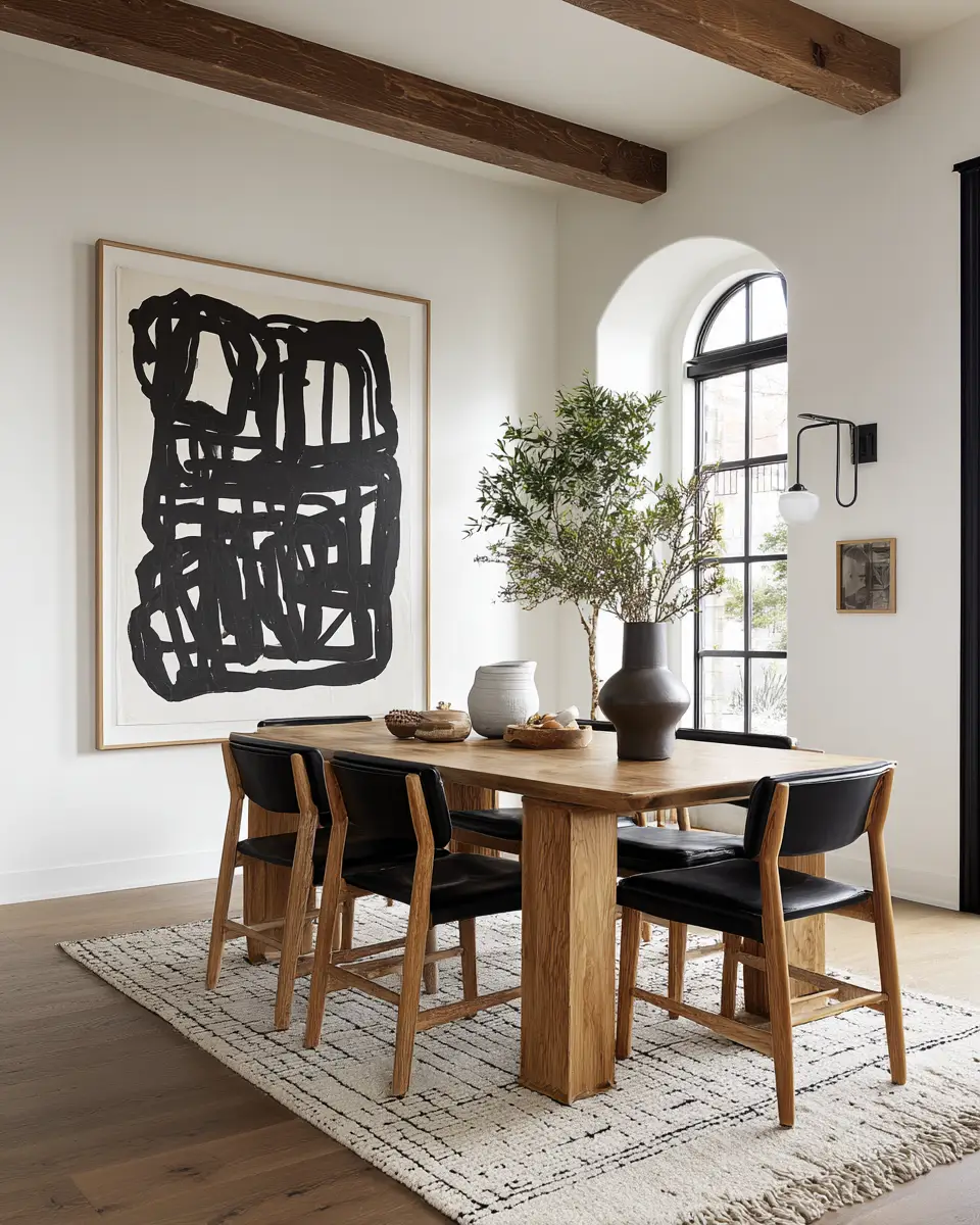 Black Japandi Dining Room Decor Ideas