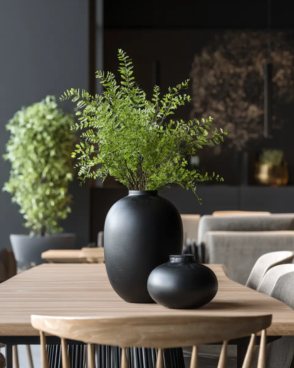 Black Japandi Dining Room Decor Ideas