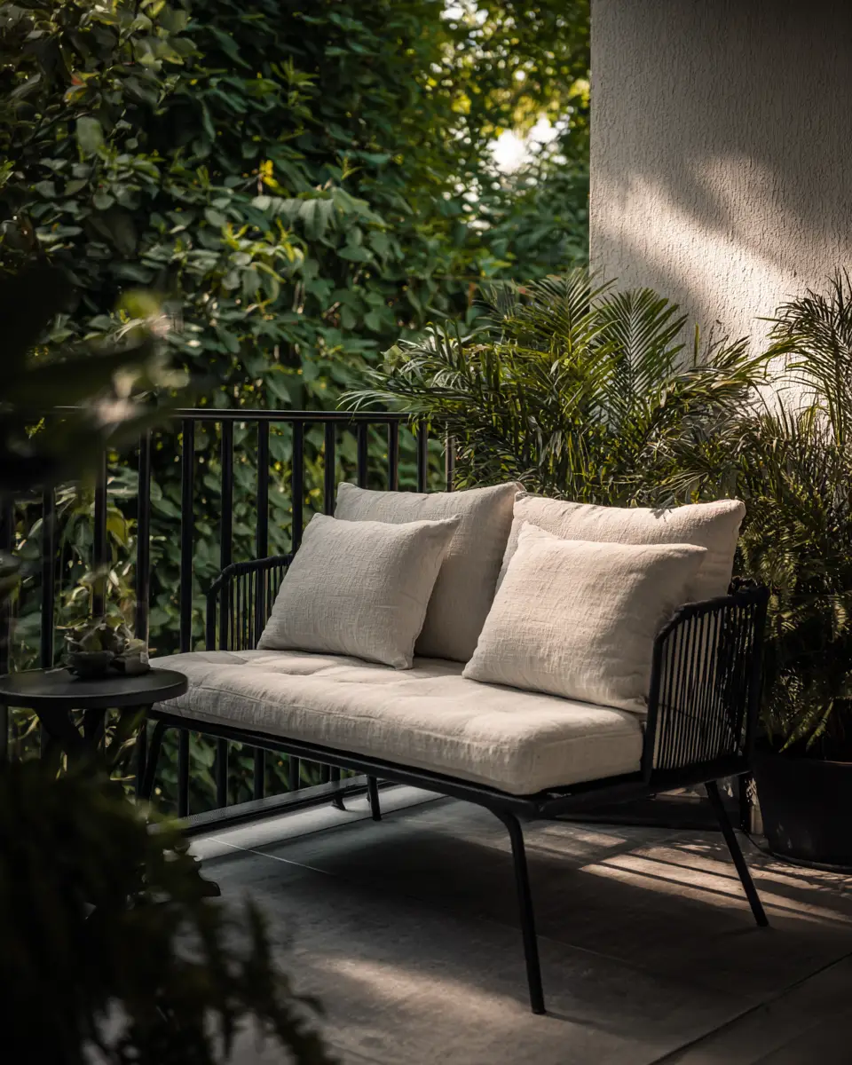 Black Mid-Century Modern Balcony Decor Ideas