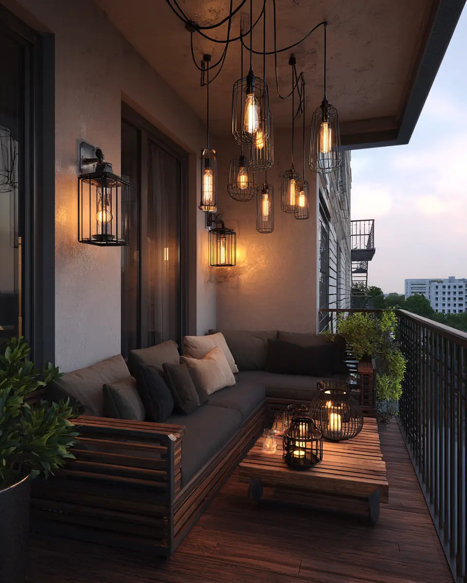 Black Mid-Century Modern Balcony Decor Ideas