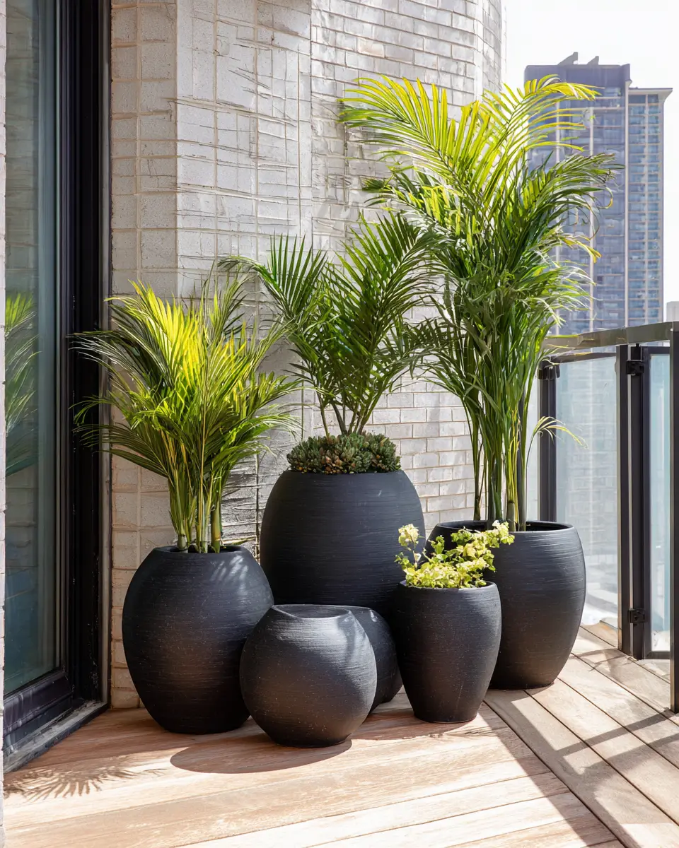 Black Mid-Century Modern Balcony Decor Ideas