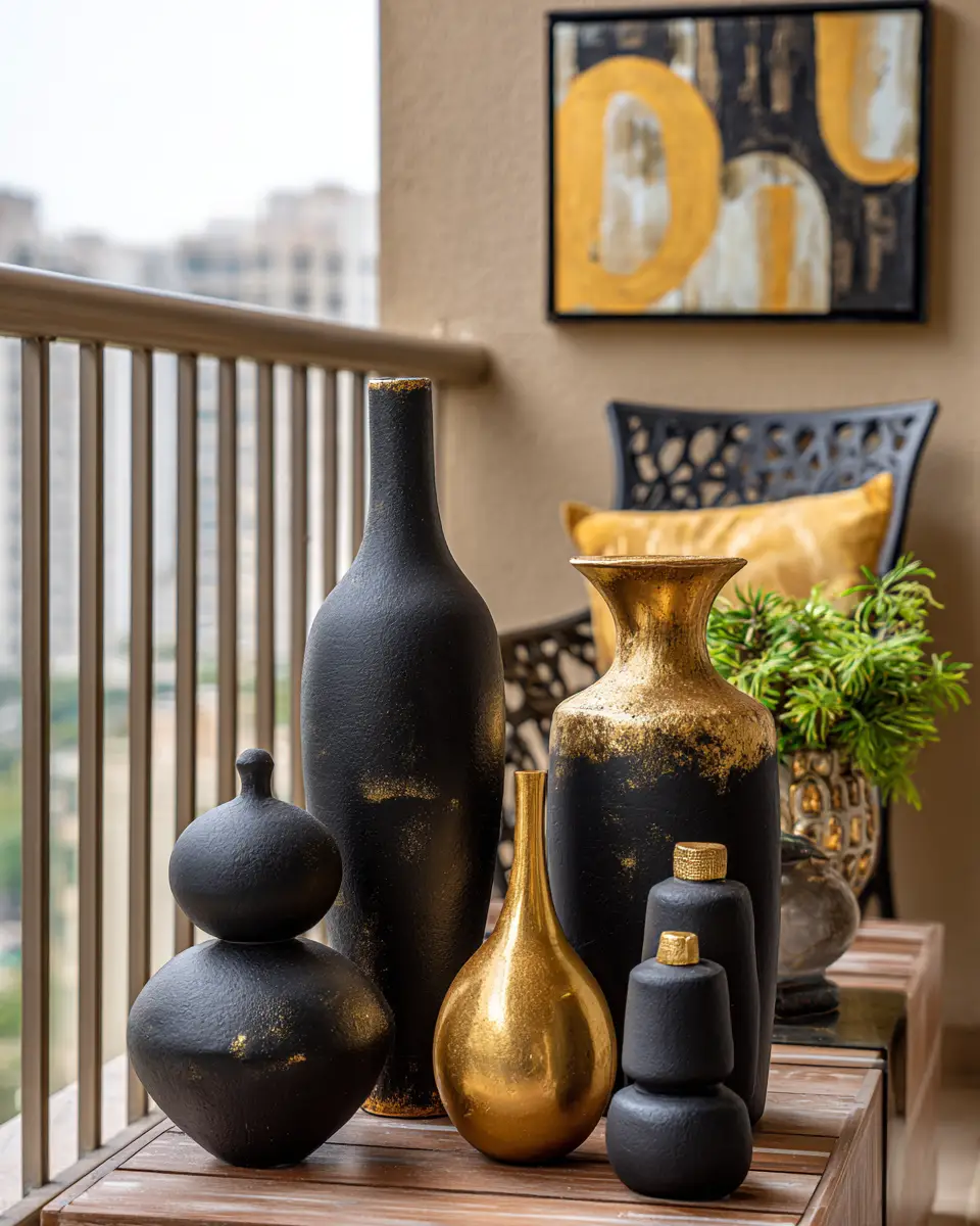 Black Mid-Century Modern Balcony Decor Ideas