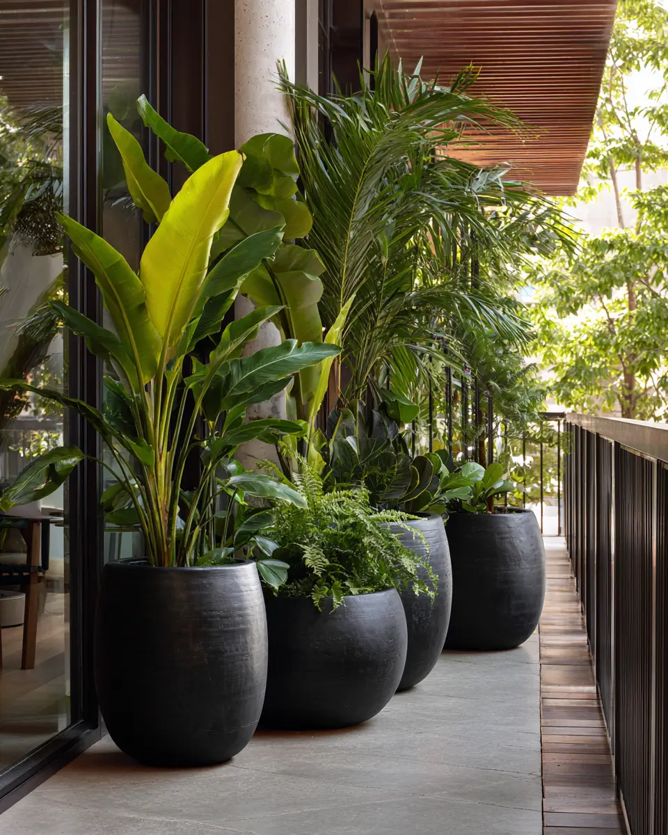 Black Mid-Century Modern Balcony Decor Ideas