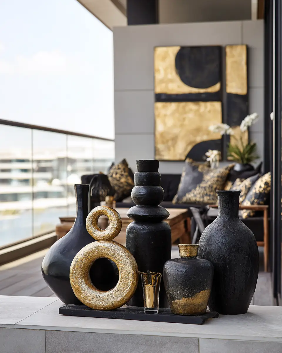 Black Mid-Century Modern Balcony Decor Ideas