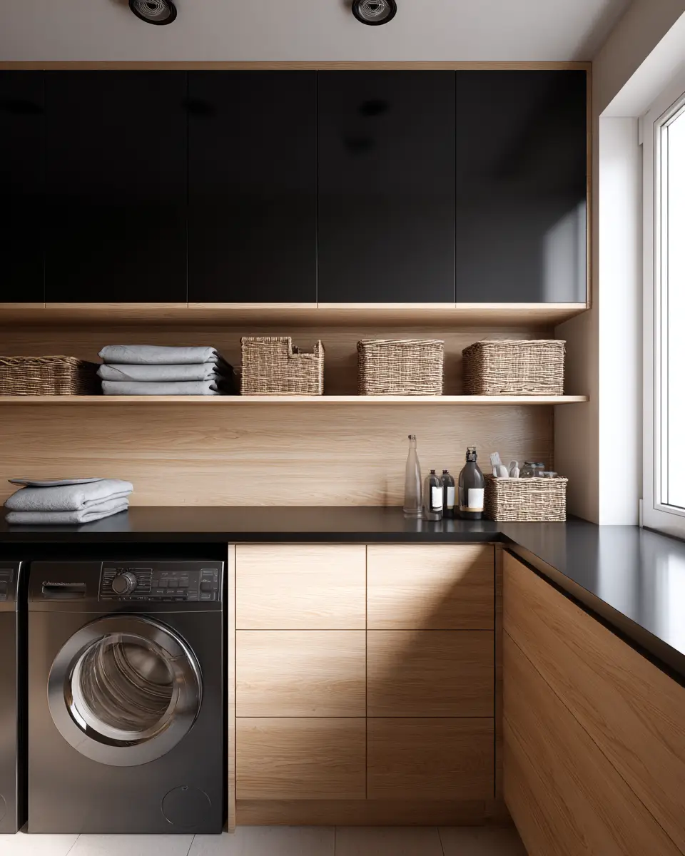 Black Minimalist Laundry Room Decor Ideas