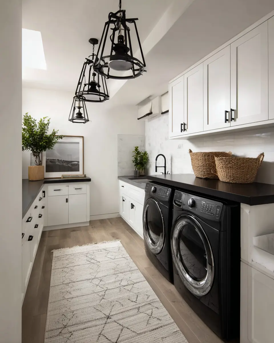 Black Minimalist Laundry Room Decor Ideas