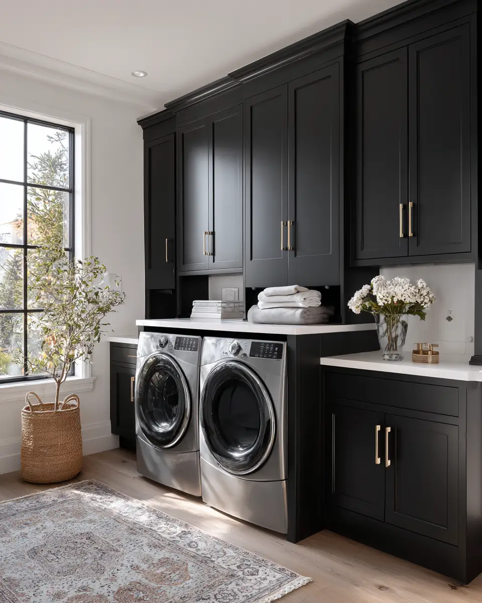 Black Minimalist Laundry Room Decor Ideas