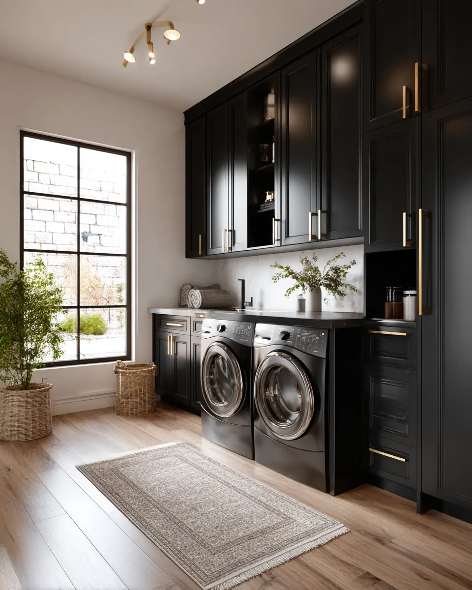 Black Minimalist Laundry Room Decor Ideas