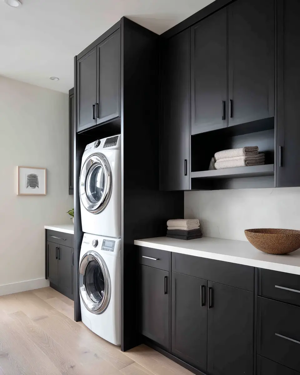 Black Minimalist Laundry Room Decor Ideas
