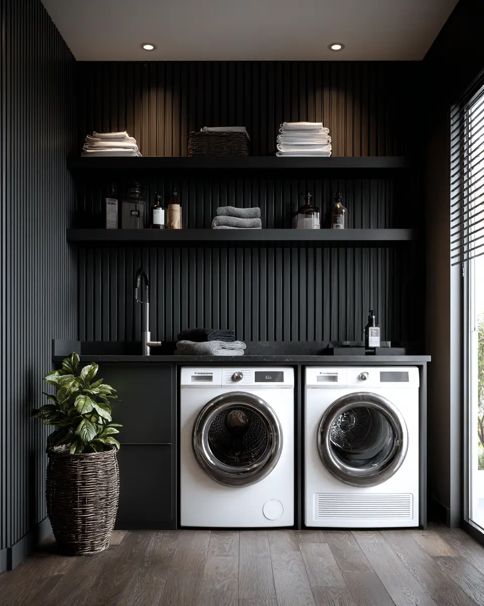 Black Minimalist Laundry Room Decor Ideas