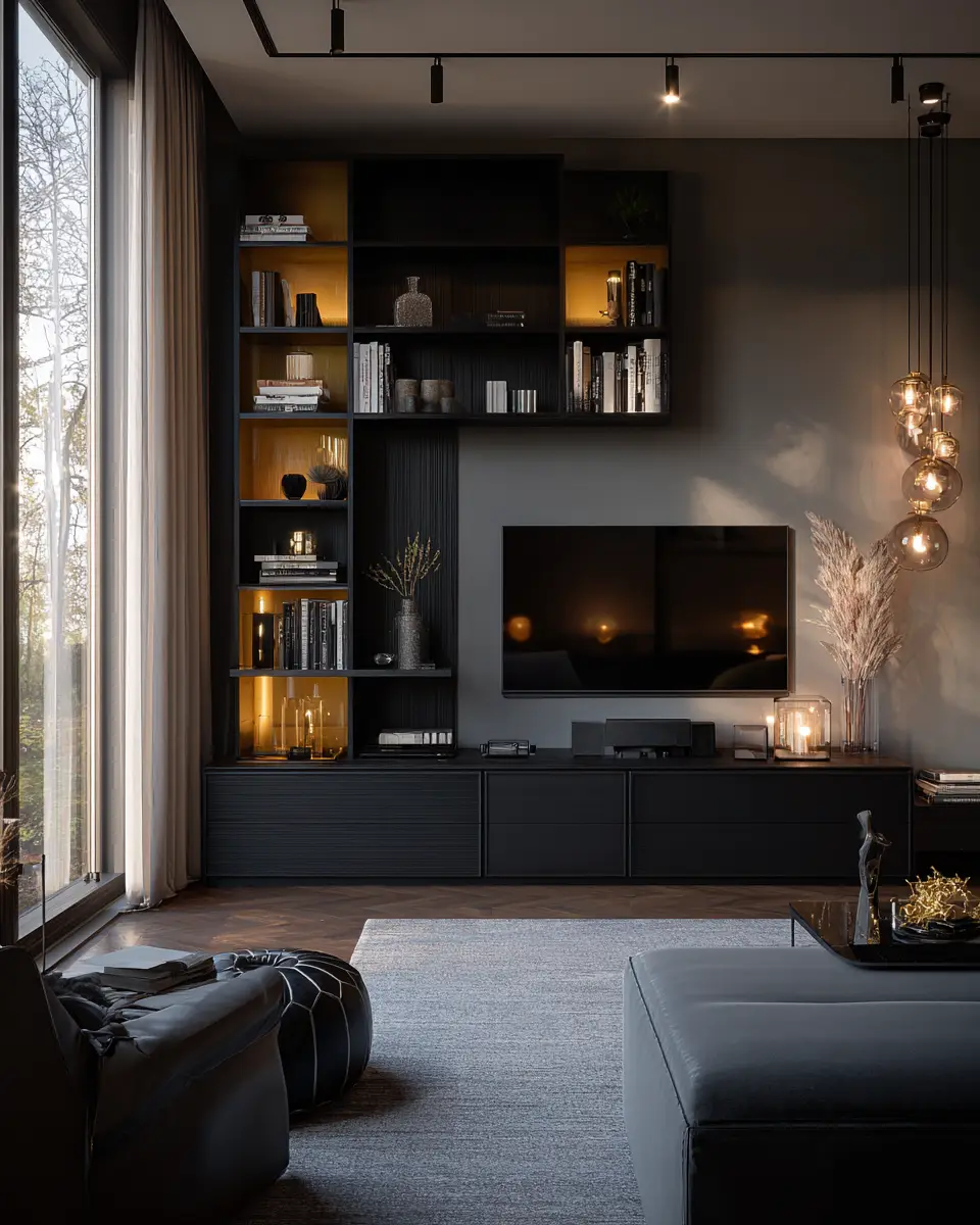 Black Modern Living Room Decor Ideas