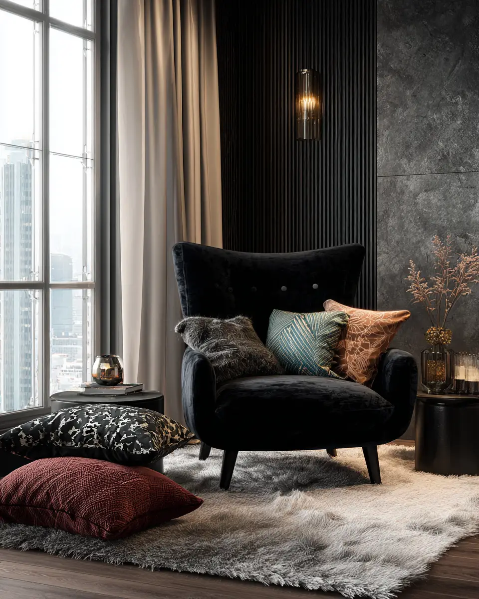 Black Modern Living Room Decor Ideas