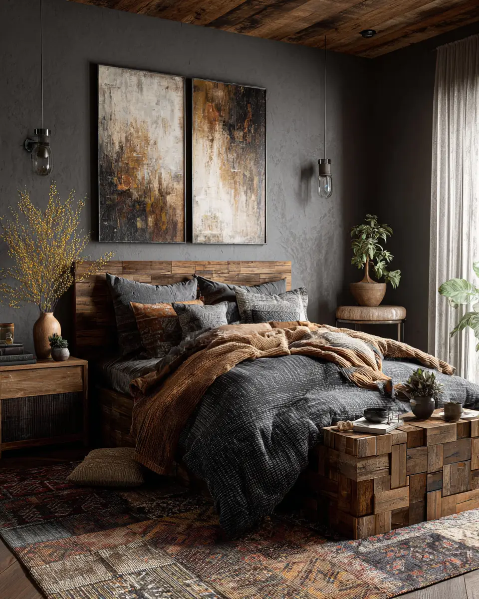 Black Rustic Bedroom Decor Ideas