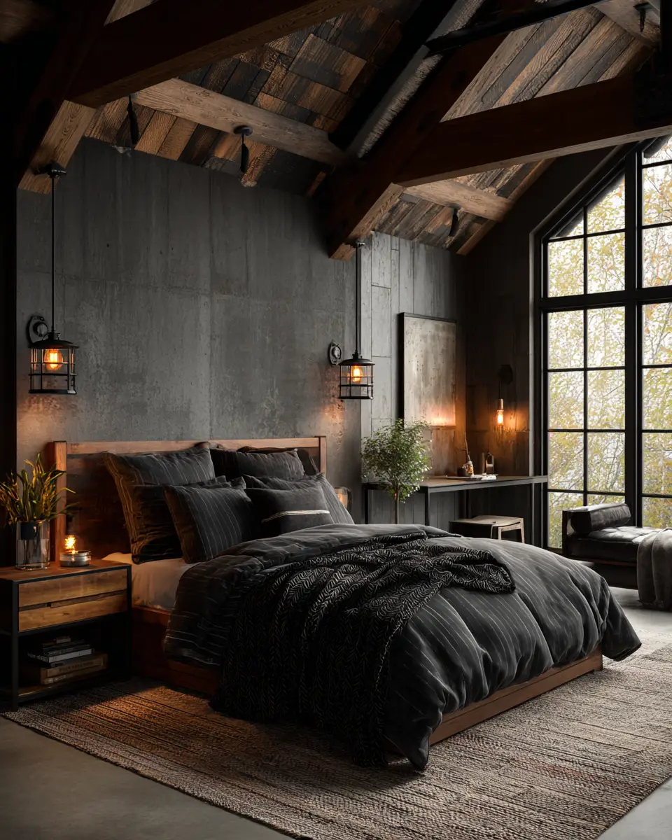 Black Rustic Bedroom Decor Ideas