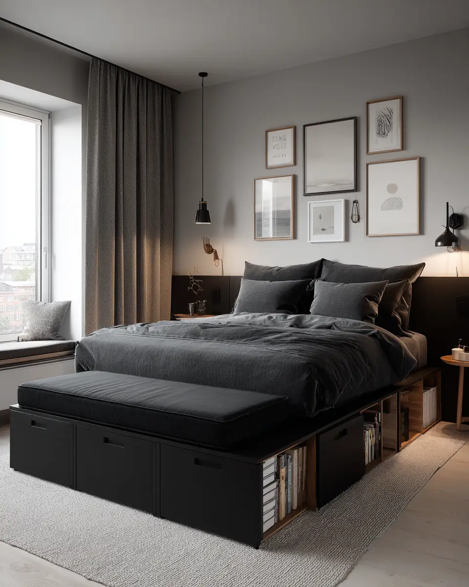 Black Scandinavian Bedroom Decor Ideas