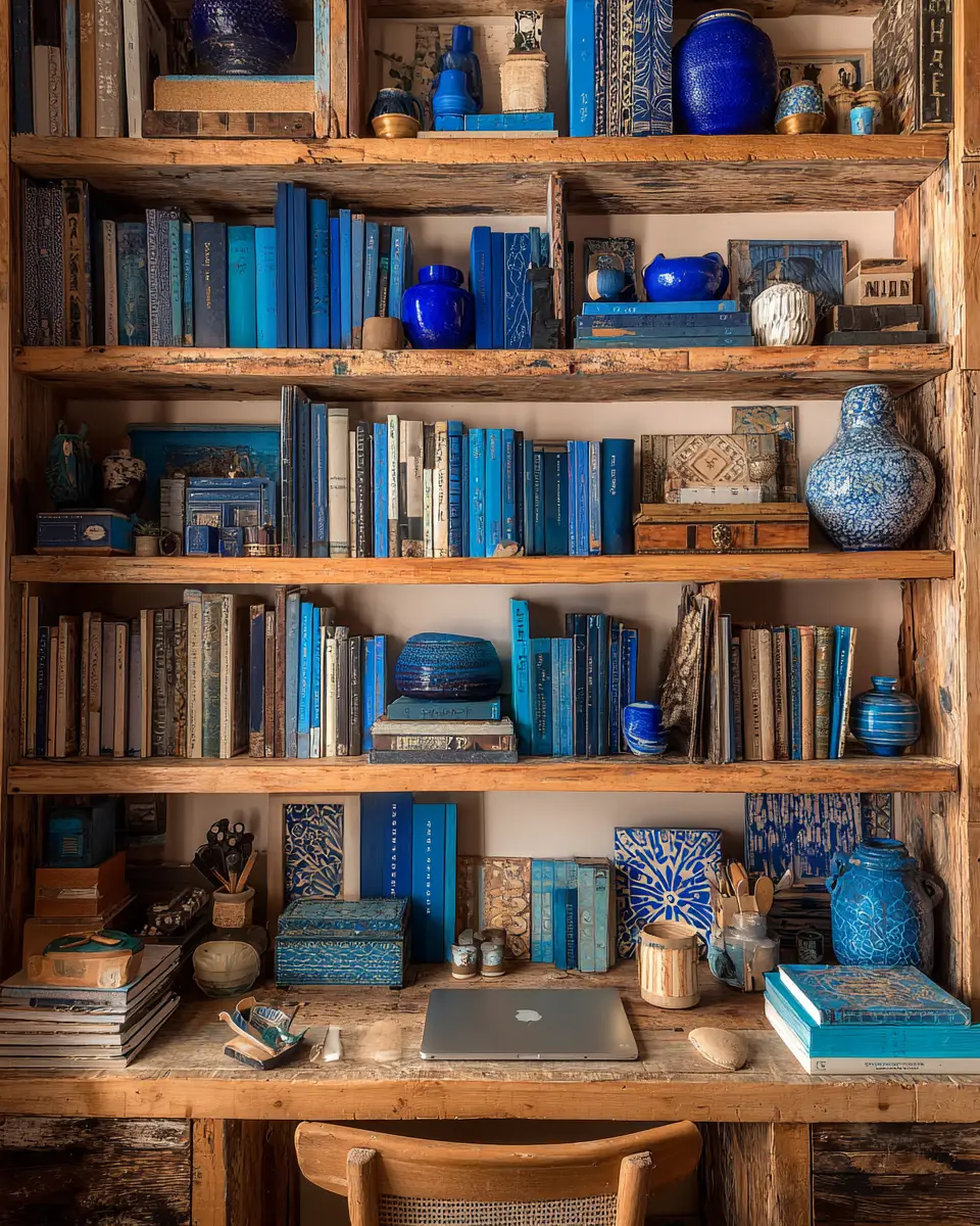 Blue Boho Home Office Decor Ideas - Featured