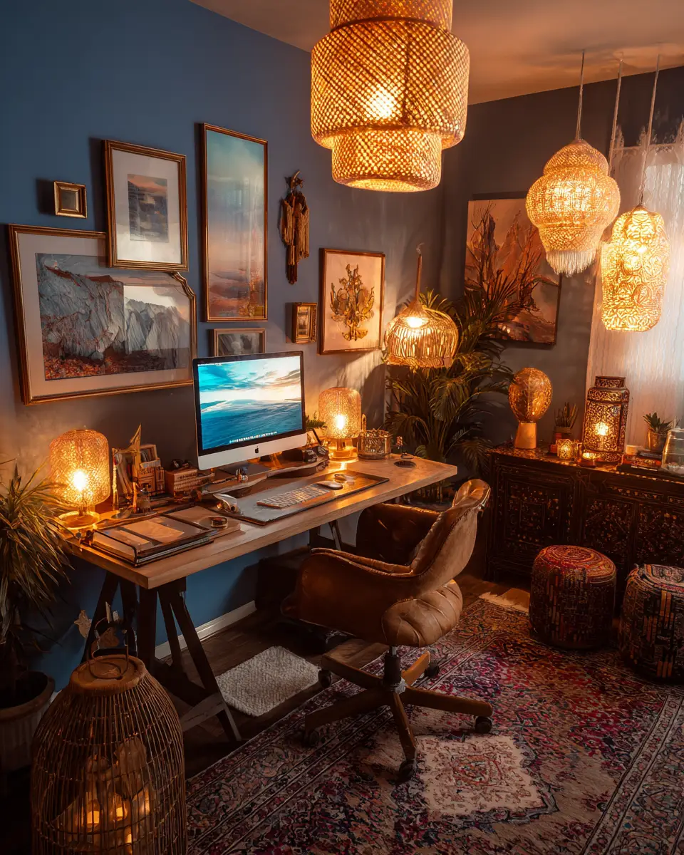 Blue Boho Home Office Decor Ideas