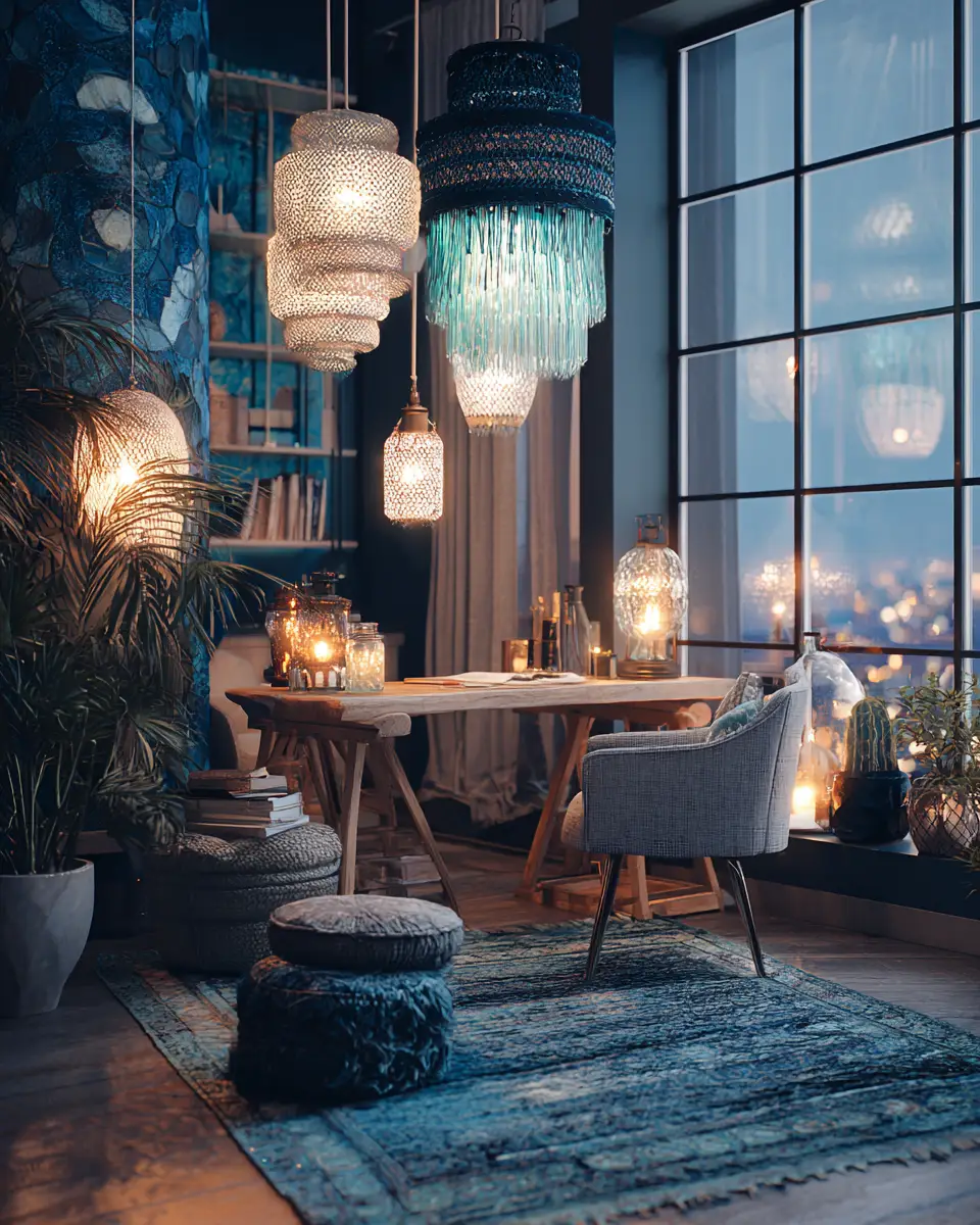 Blue Boho Home Office Decor Ideas