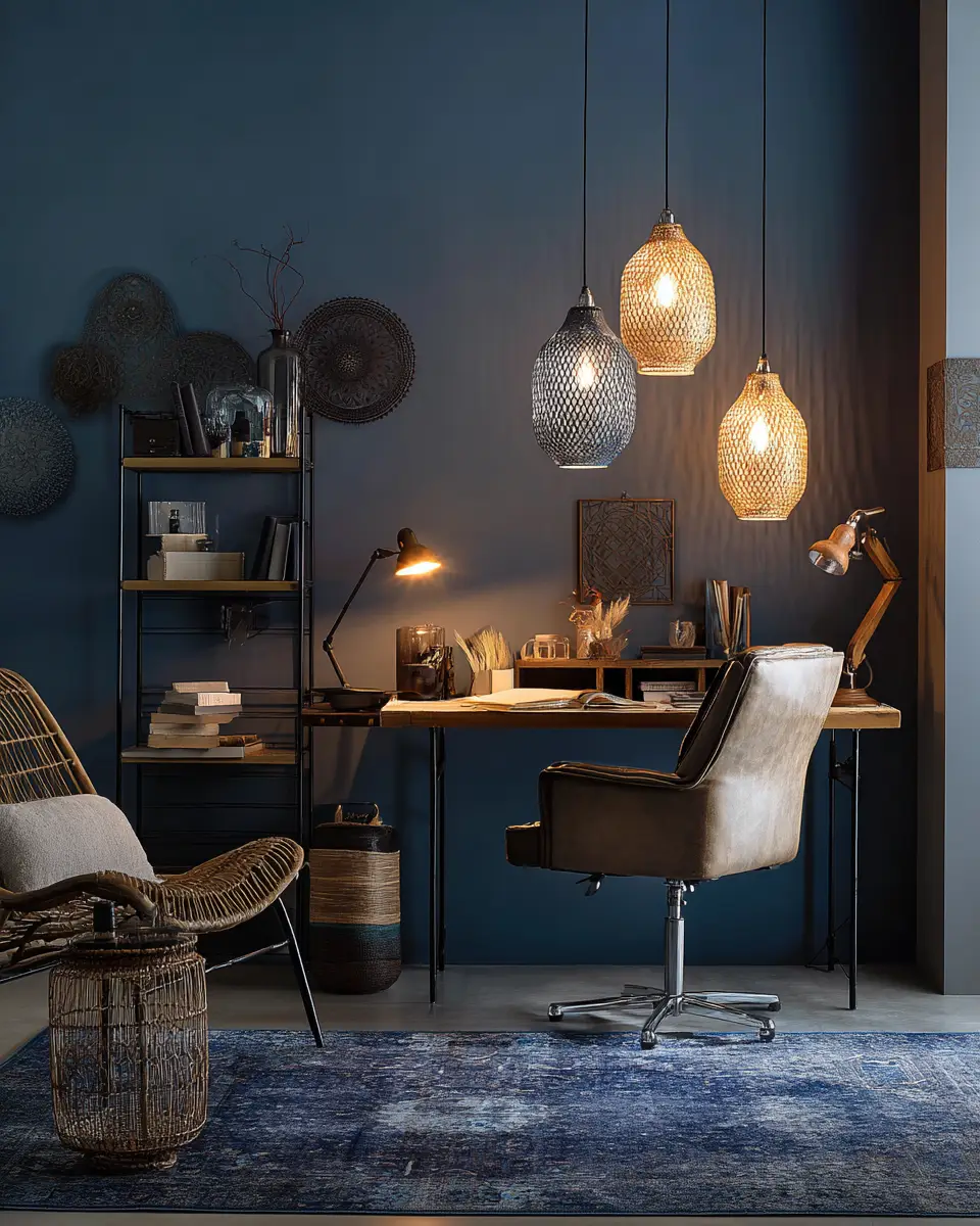 Blue Boho Home Office Decor Ideas